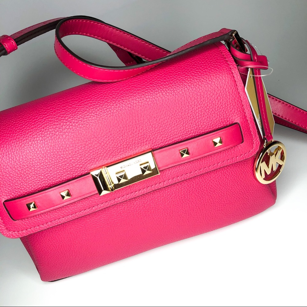 Michael Kors NWT Addison Messenger Bag Pink - Picture 6 of 16